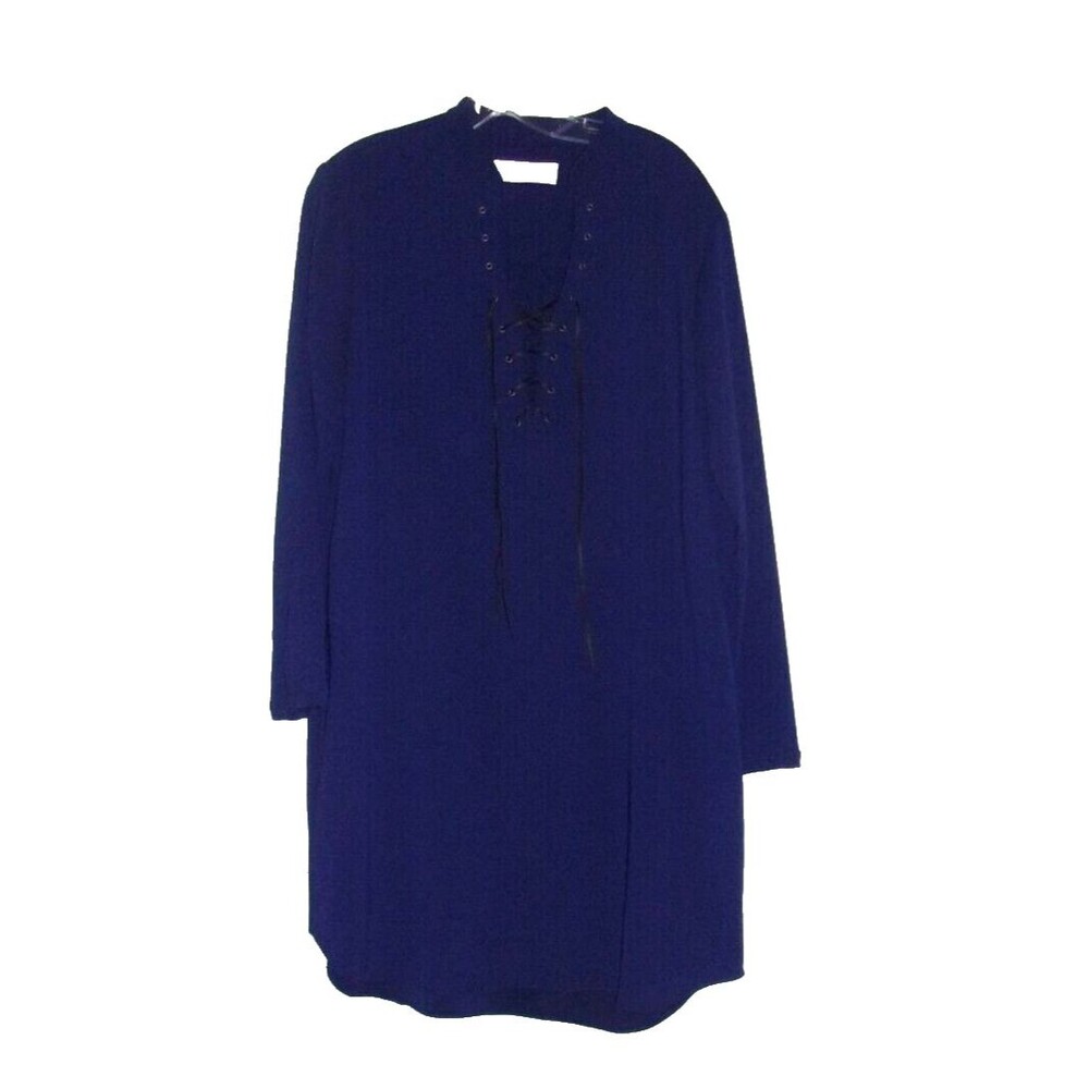 Amanda Uprichard Navy Blue Knee Length Lace Up Dress   Sz. M L Made in USA